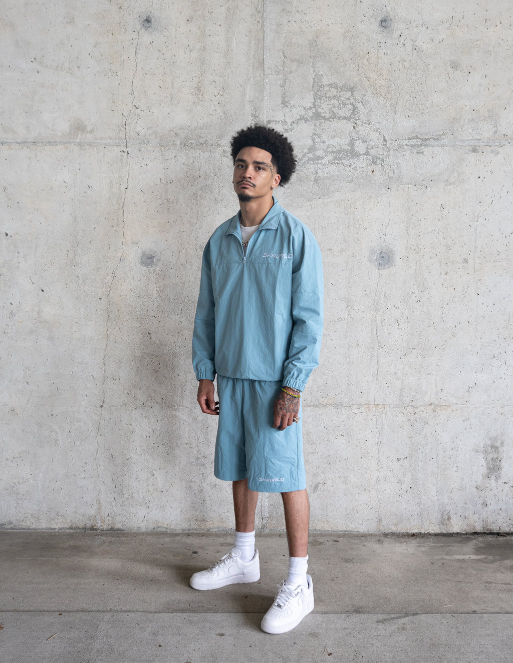 Skiiwrld Quarter zip (Baby Blue)