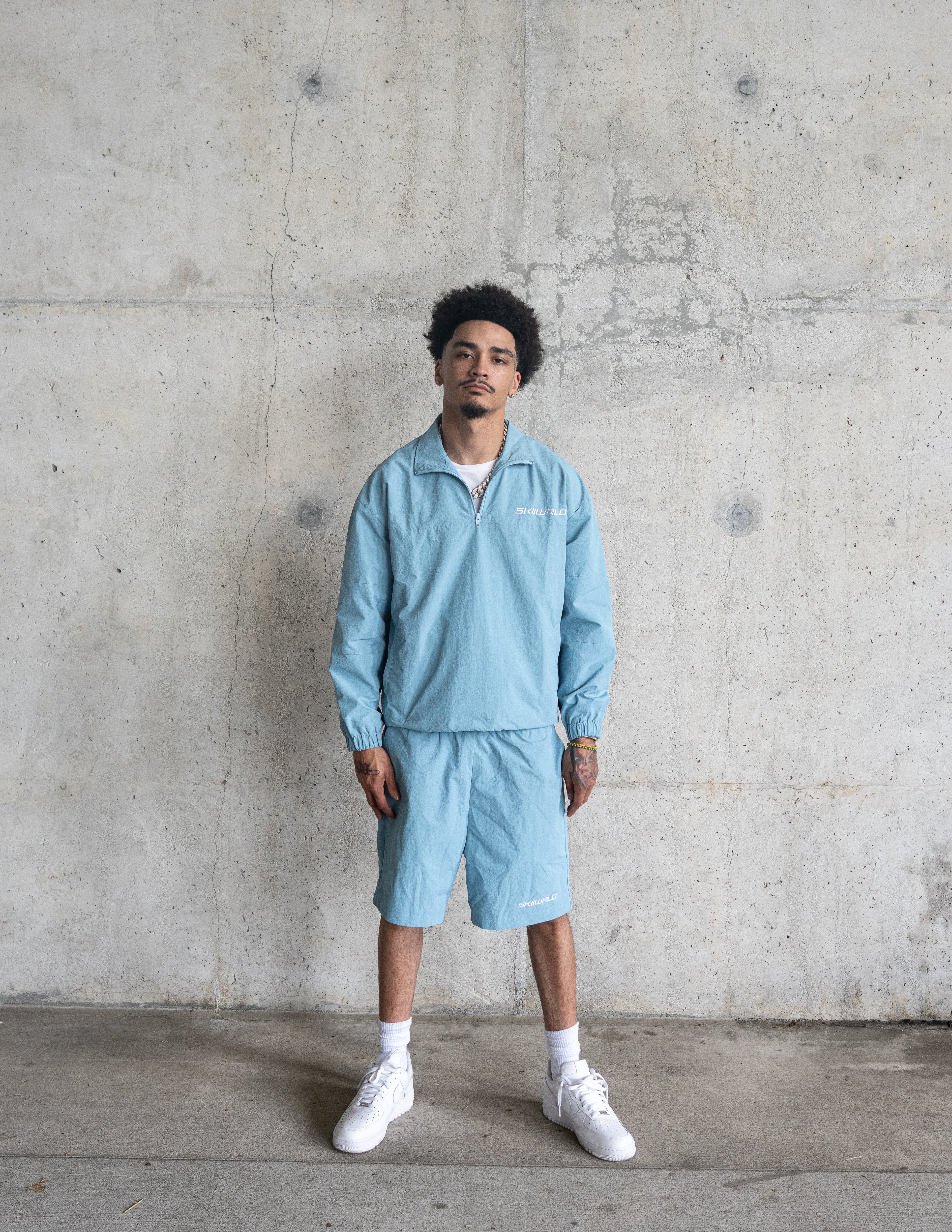 Skiiwrld Quarter zip (Baby Blue)