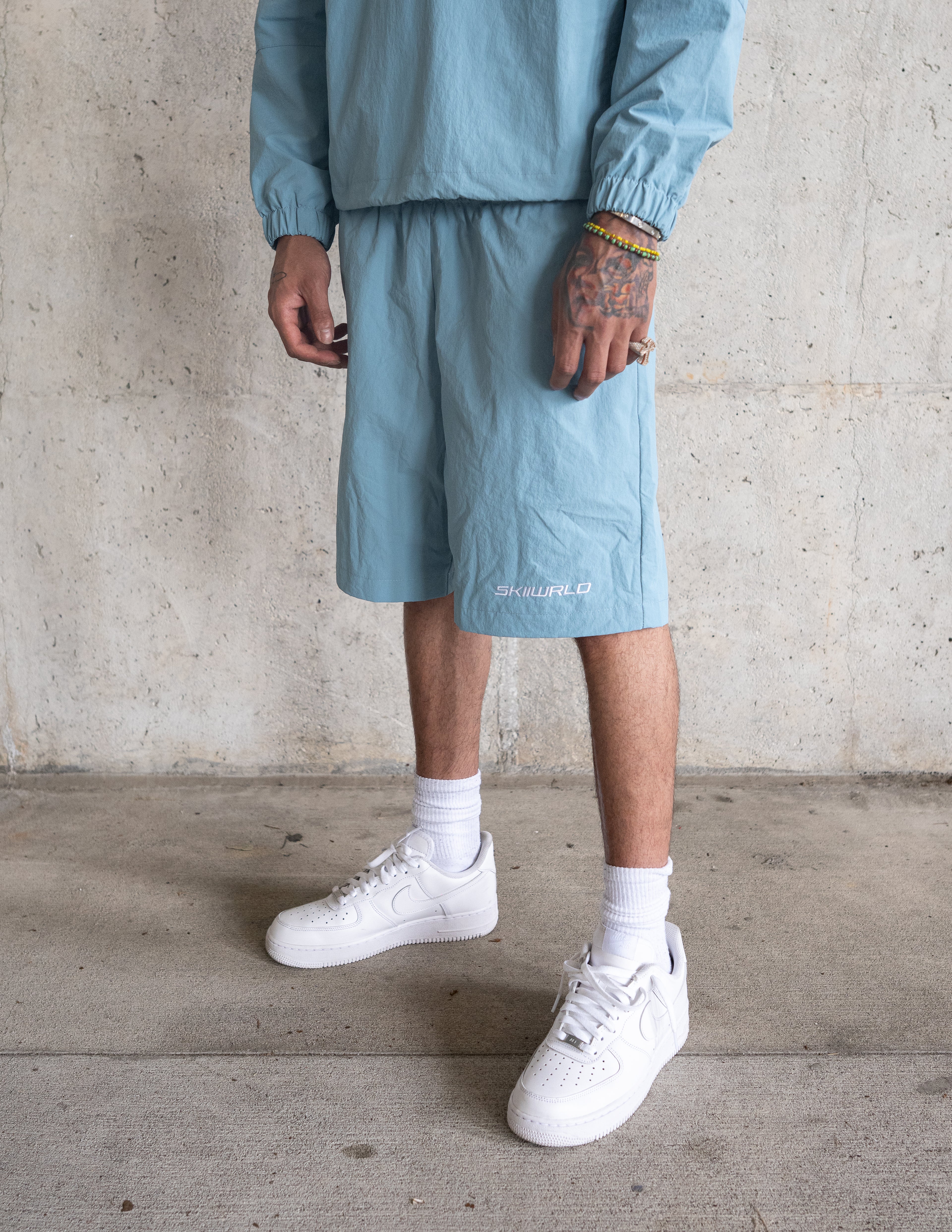 Skiiwrld Nylon Shorts (Baby Blue)