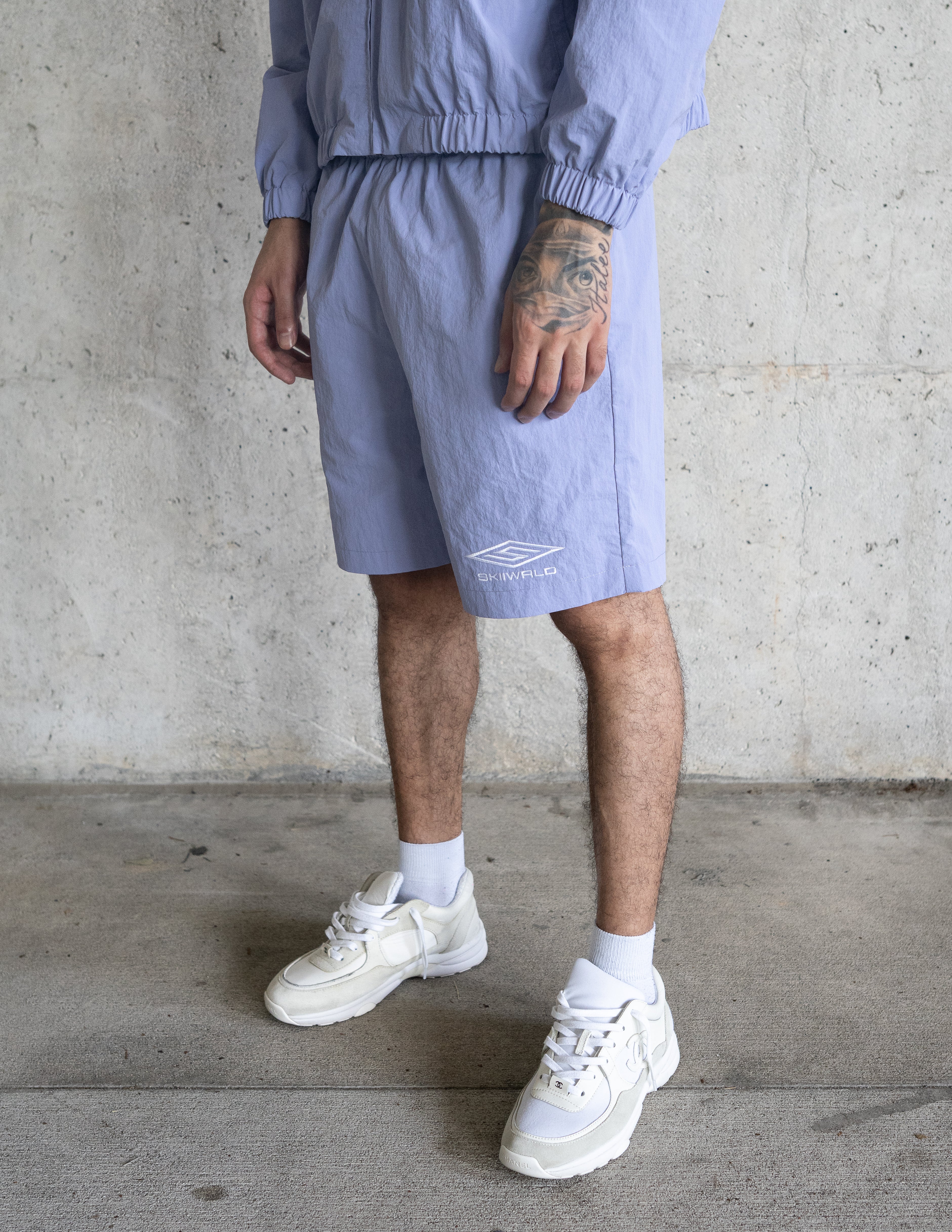 Skiiwrld Nylon Logo Shorts (Lavender)