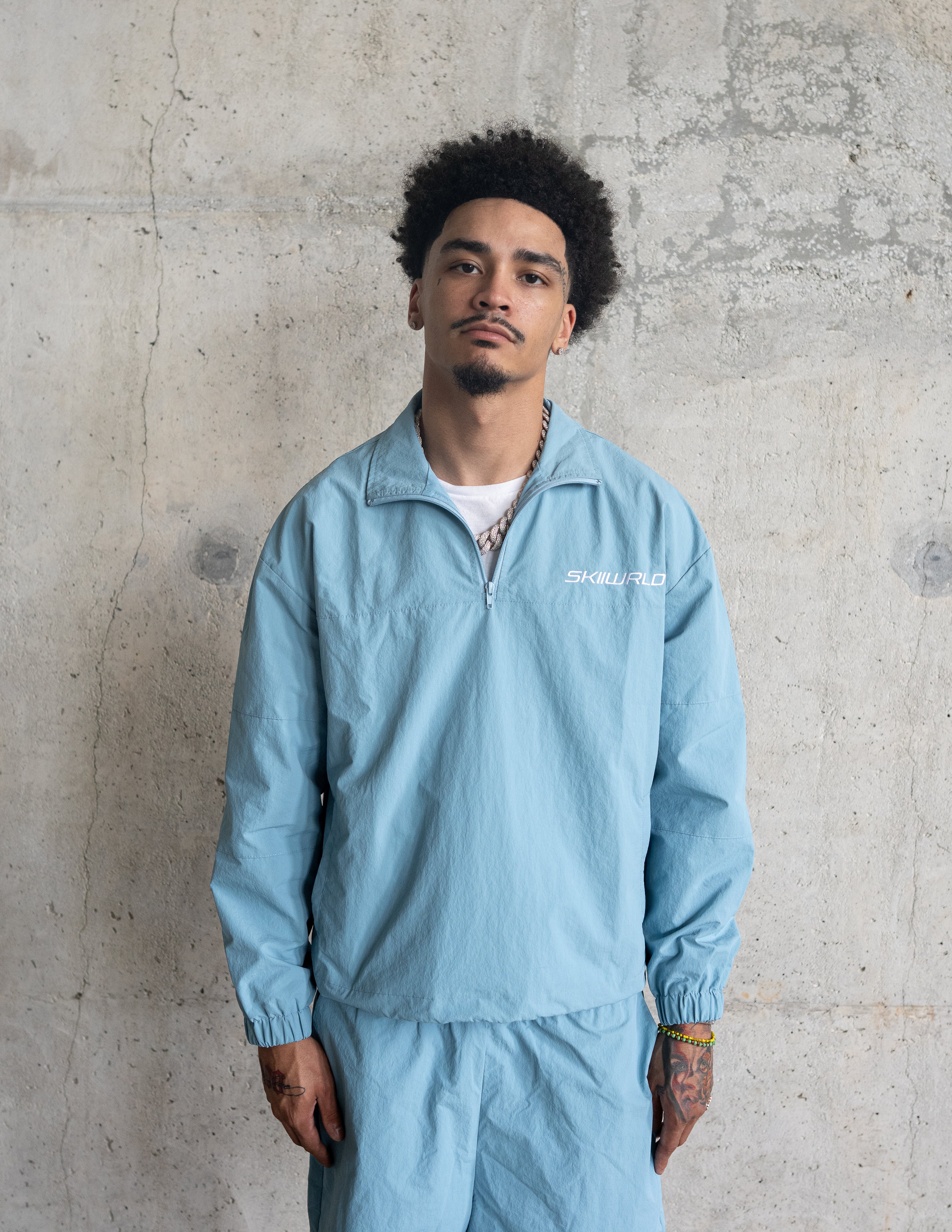 Skiiwrld Quarter zip (Baby Blue)
