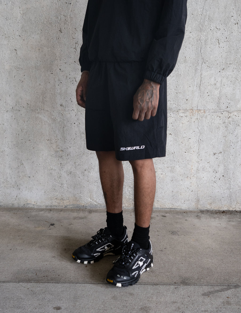 Skiiwrld Nylon Shorts (Black)
