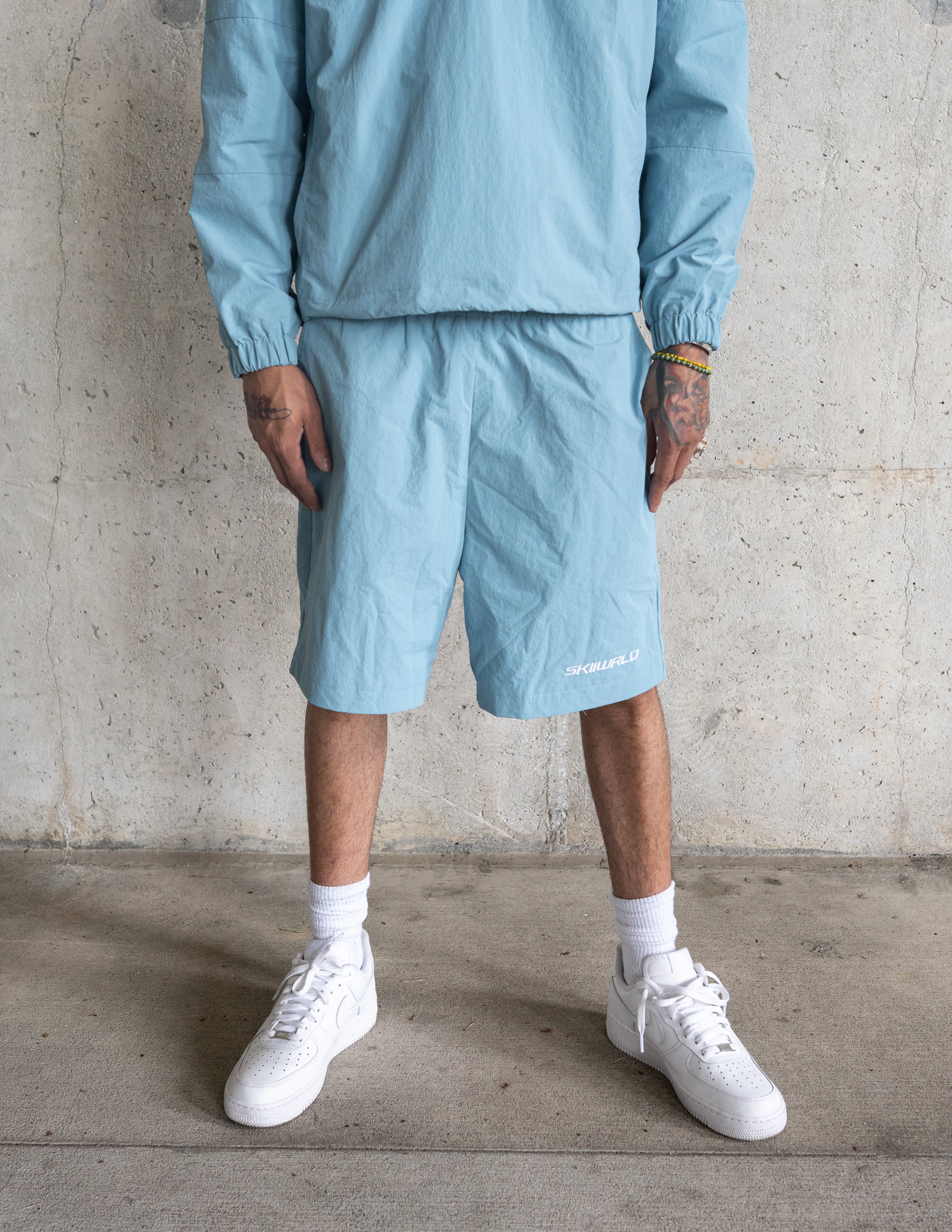 Skiiwrld Nylon Shorts (Baby Blue)