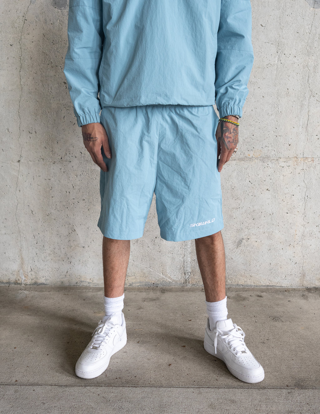 Skiiwrld Nylon Shorts (Baby Blue)