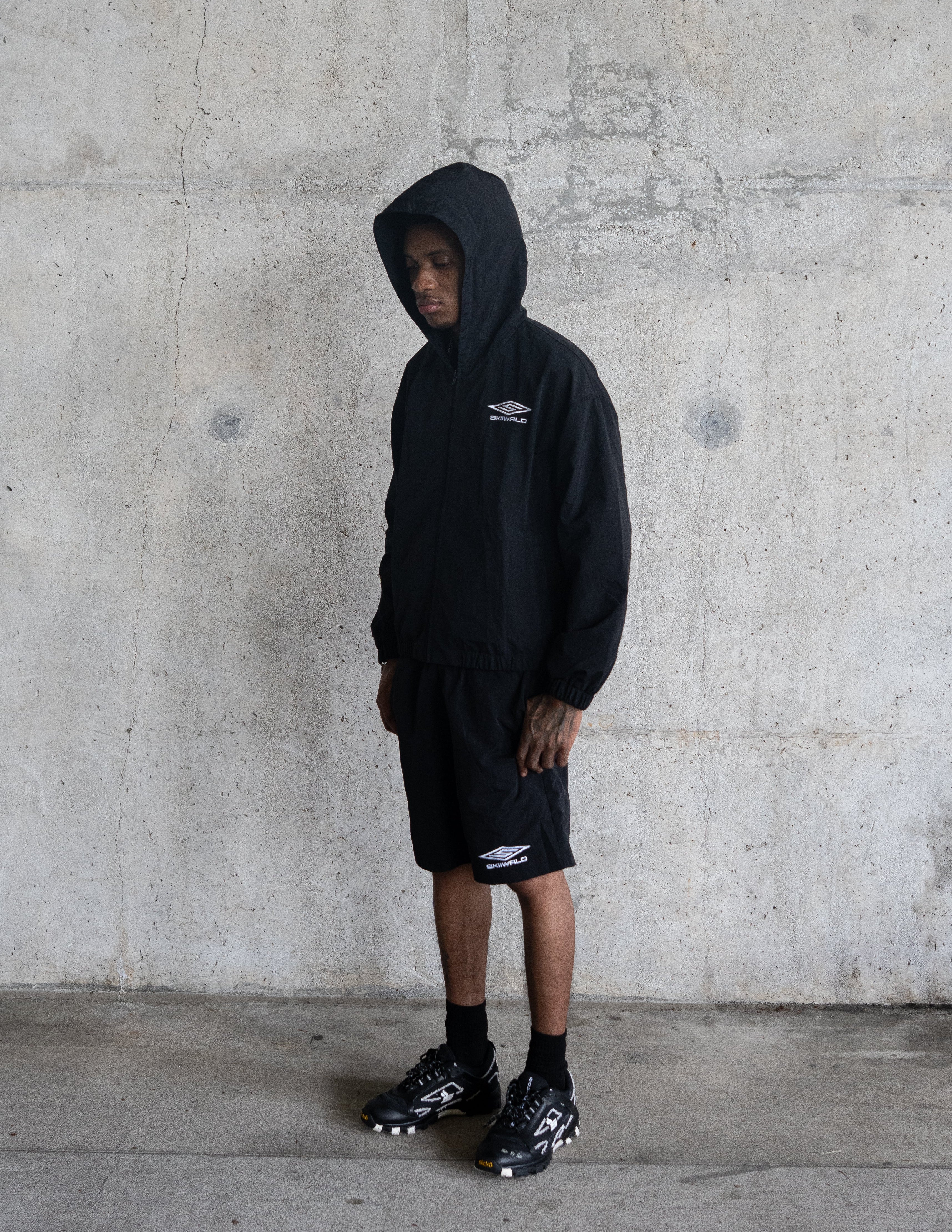 Skiiwrld Nylon Logo Shorts (Black)